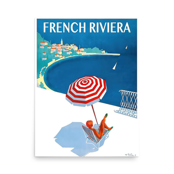 1954 French Riviera Travel Poster