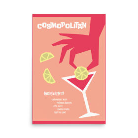 Cosmopolitan Cocktail Vintage Poster